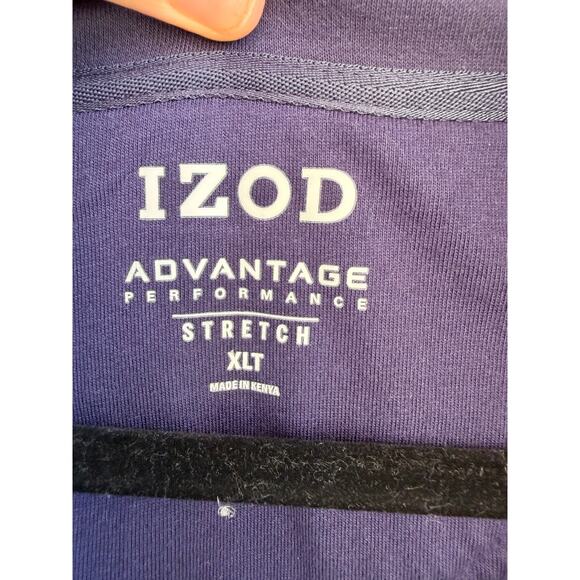 Izod Advantage Performance Mens Gray Stretch Quarter Zip Fleece Sweater Size XLT - Picture 3 of 5